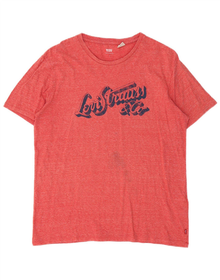 Levi's Tee-Shirt Graphique Homme Large Rouge Moucheté Coton