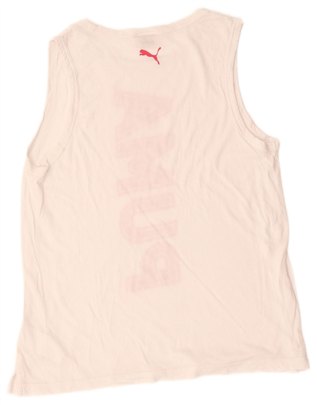 Puma Débardeur graphique surdimensionné pour femme UK 10 Petit coton blanc
