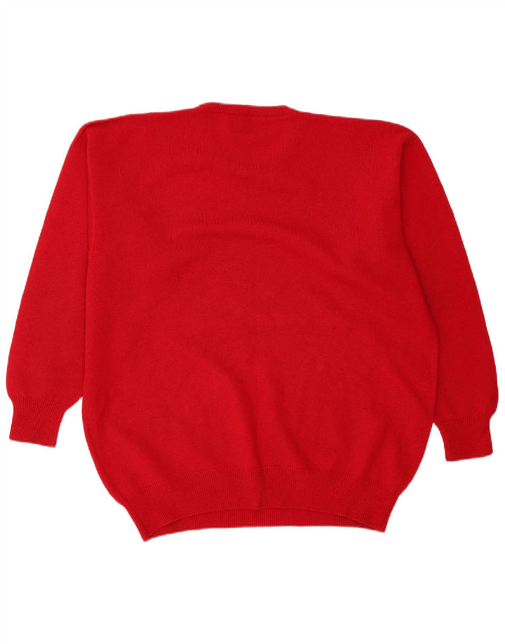 Pringle Pull graphique à col rond pour homme XL Rouge Laine vierge
