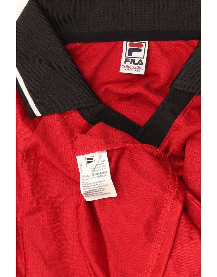 Fila Polo graphique homme 2XS rouge color block polyester