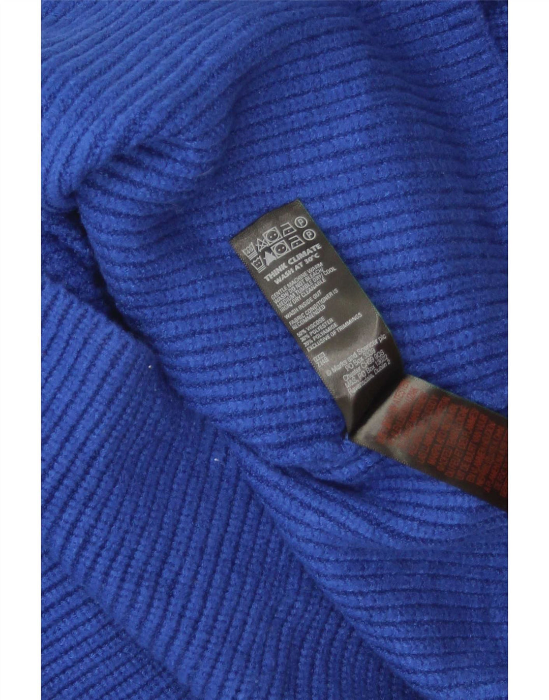 Marks & Spencer Pull col roulé pour femme UK 14 Bleu moyen Viscose