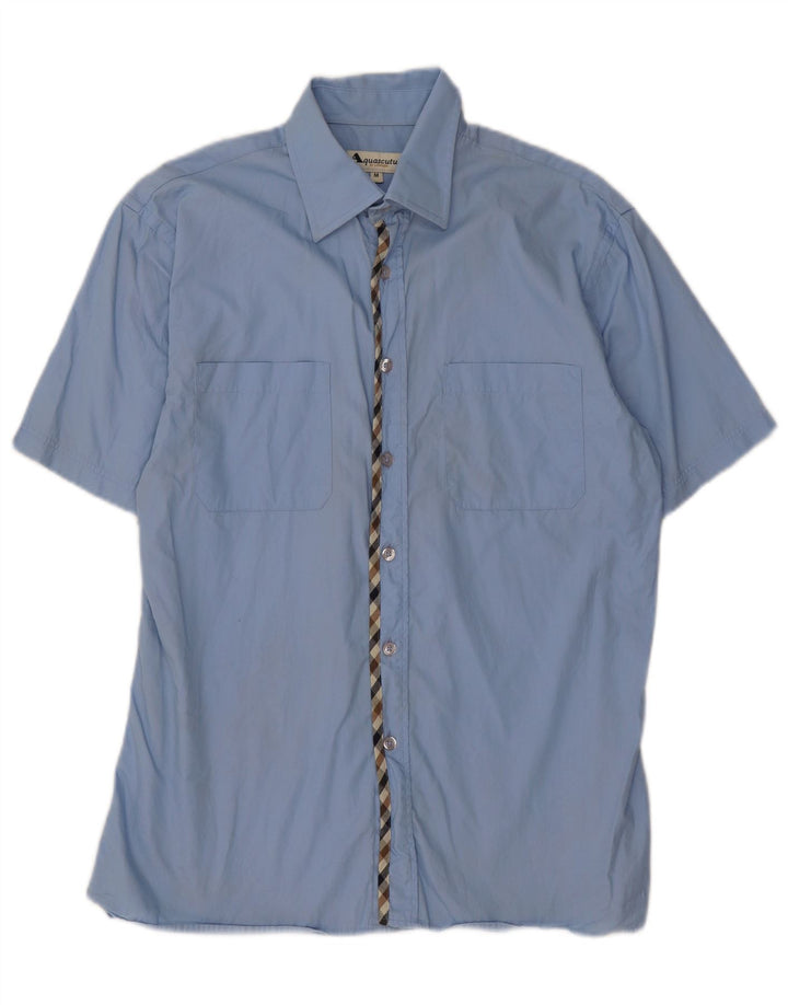 Chemise à manches courtes homme Aquascutum coton bleu moyen