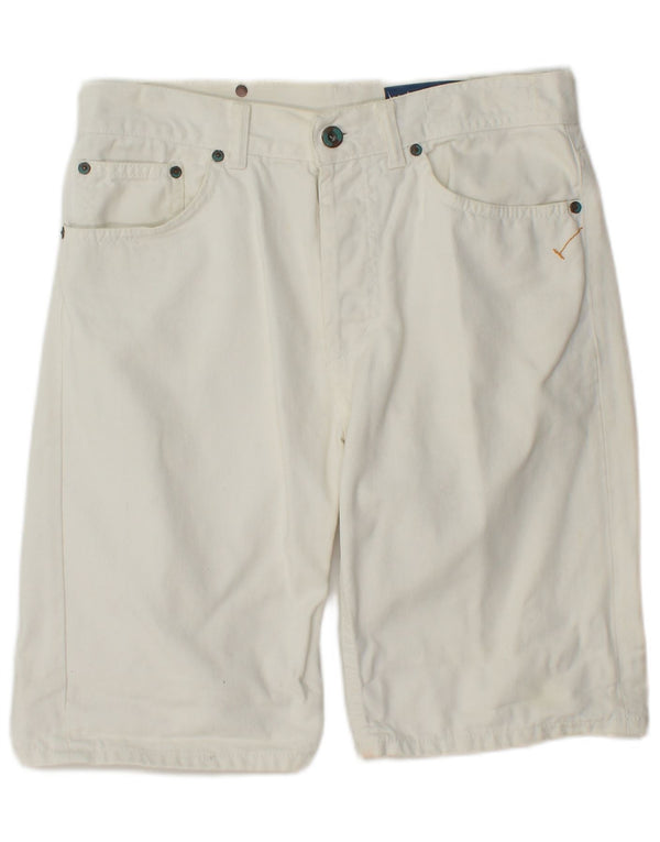 vintage Mens Denim Shorts W32 Moyen Off White Cotton