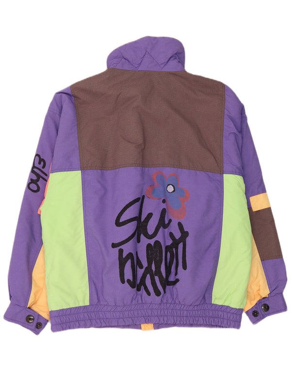 vintage Mens Graphic Ski Jacket UK 38 Medium Multicolore Colourblock