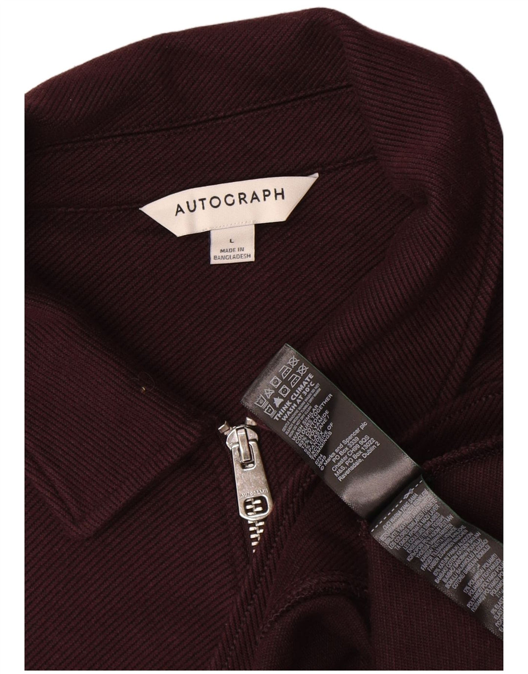Marks & Spencer Veste bomber autographe pour homme UK 40 Grand coton bordeaux
