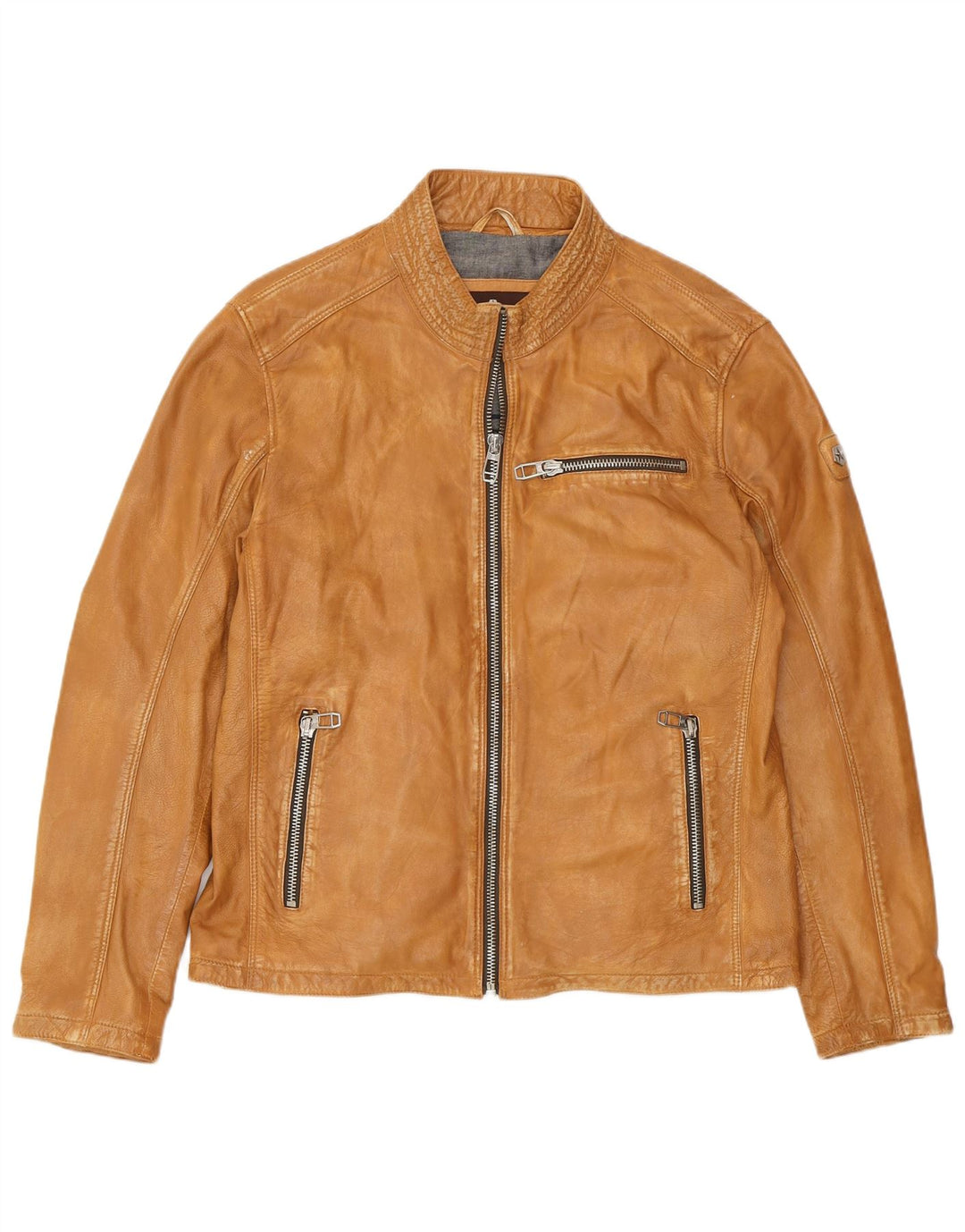 MILESTONE Veste en cuir pour homme UK 40 Grand cuir beige