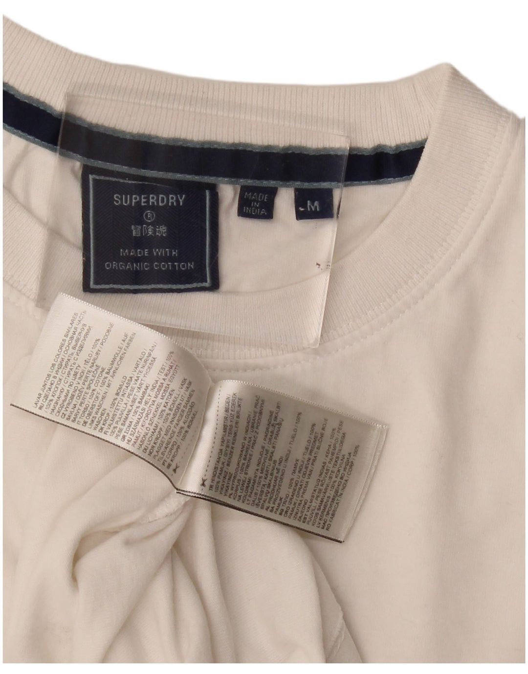 Superdry T-Shirt Homme Blanc Moyen Coton