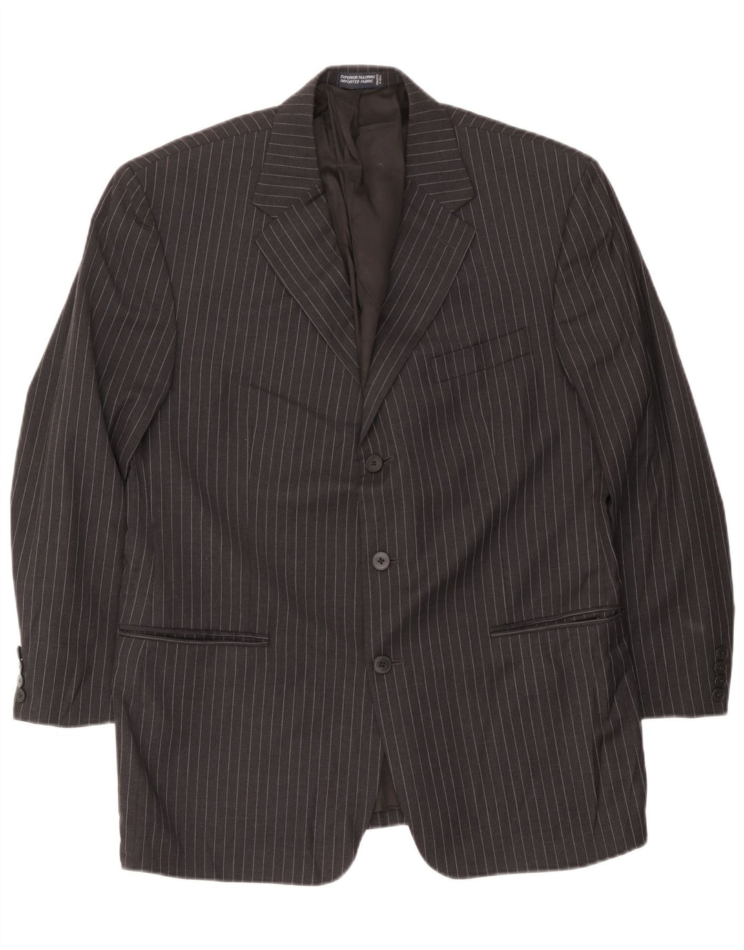 Nautica Veste blazer à 3 boutons pour homme UK 44 2XL Laine à fines rayures noires