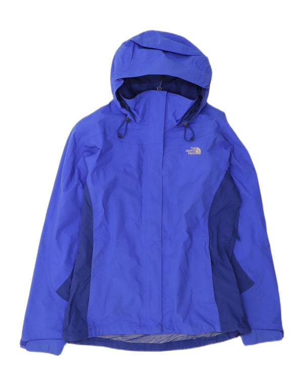 The North Face Veste de pluie à capuche pour femme UK 14 Bleu moyen Colourblock