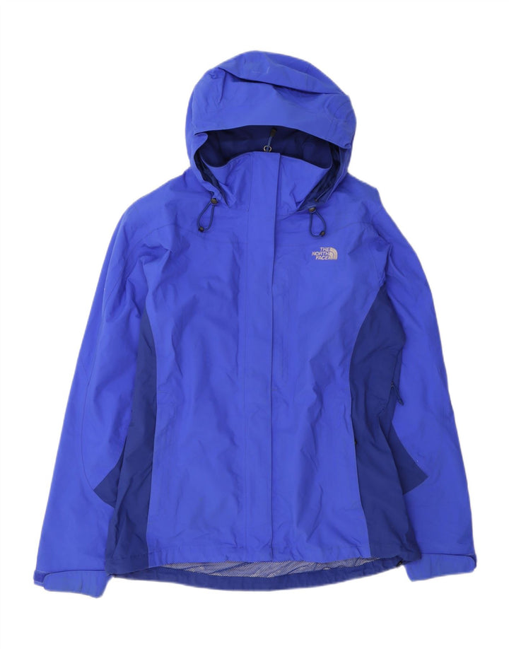 The North Face Veste de pluie à capuche pour femme UK 14 Bleu moyen Colourblock
