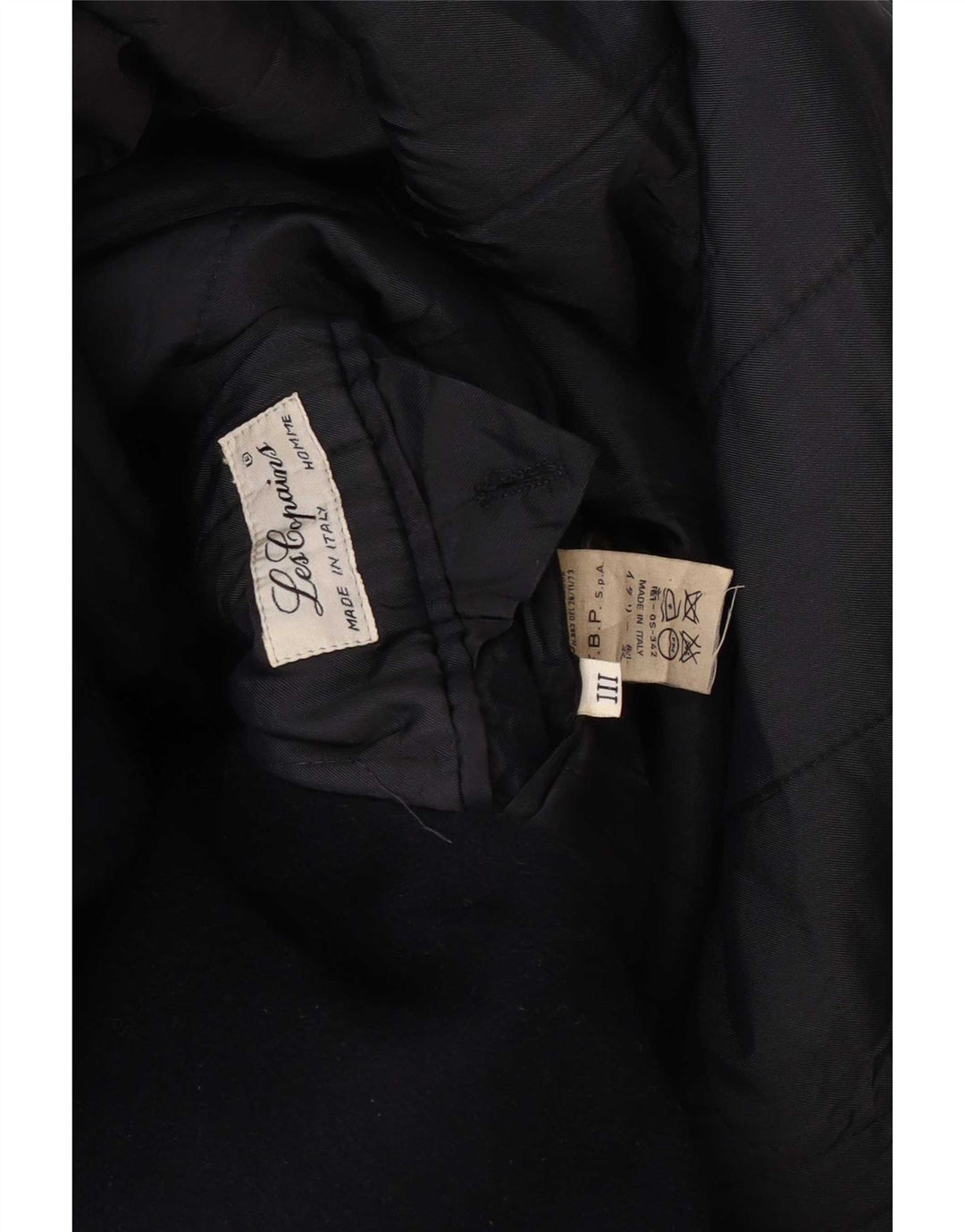 Les Copains Manteau Double Boutonnage Homme UK 36 Small Bleu Marine Laine
