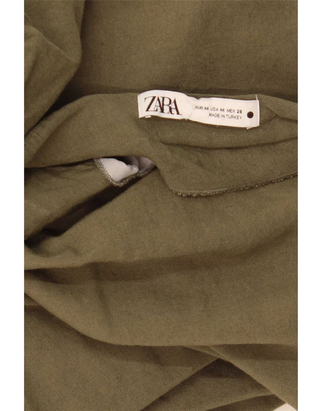 Zara Femme Jupe Midi Moyenne W28 Kaki