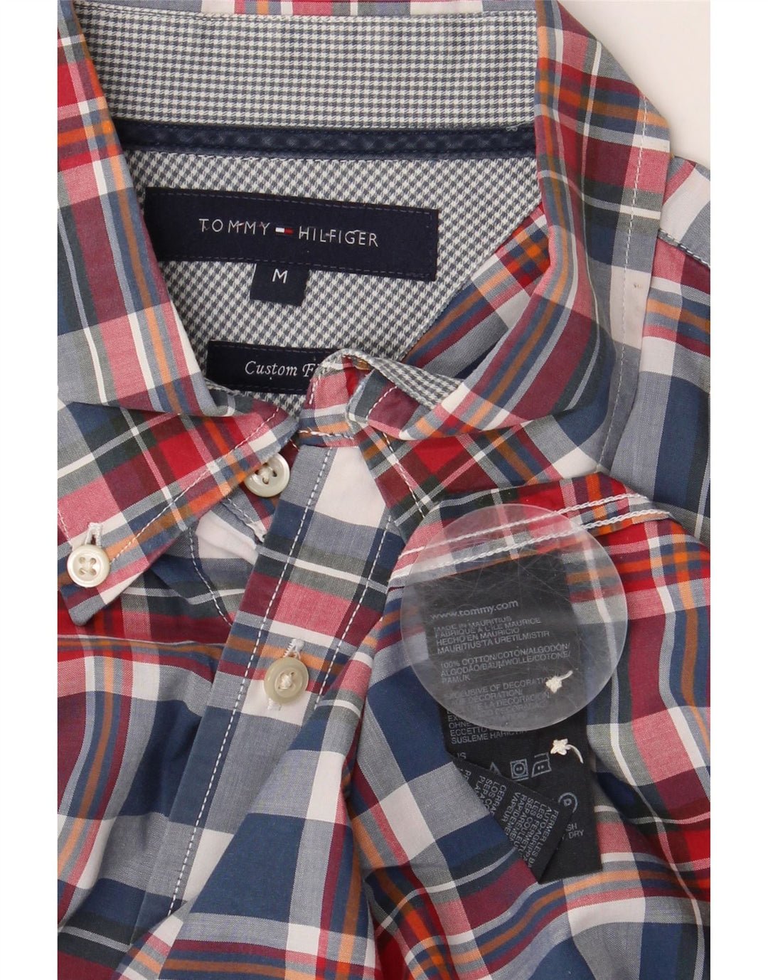 TOMMY HILFIGER Mens Custom Fit Shirt Medium Multicoloured Check Cotton Vintage Tommy Hilfiger and Second-Hand Tommy Hilfiger from Messina Hembry 