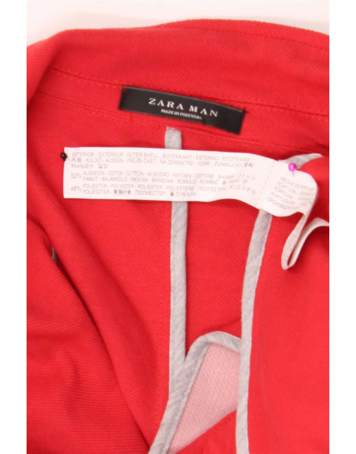 Zara Veste blazer à 2 boutons pour homme UK 40 Large Rouge Coton