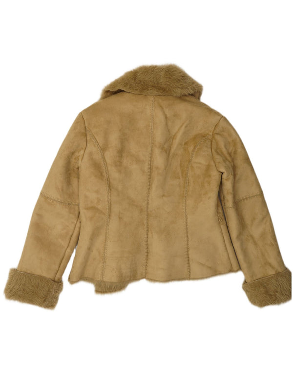 Benetton Veste Sherpa Femme IT 46 Large Vert Polyester