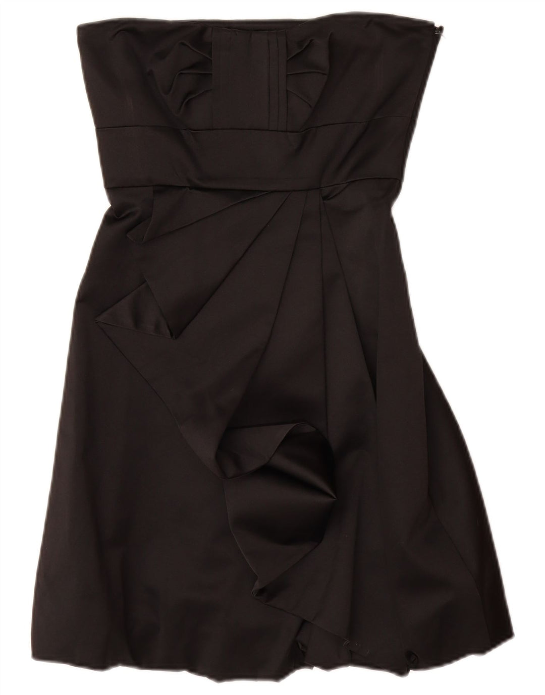 KAREN MILLEN Robe bustier à volants sur le devant pour femme UK 8 Petit coton noir