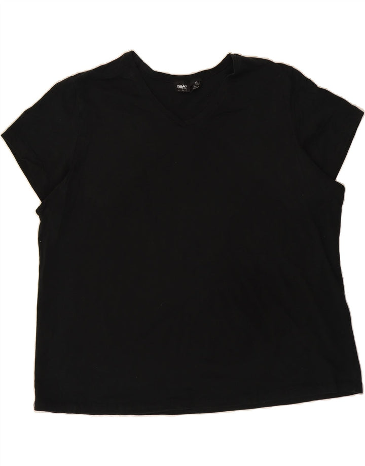 MOSSIMO Womens Stretch T-Shirt Top UK 20 2XL Black Cotton Vintage Mossimo and Second-Hand Mossimo from Messina Hembry 