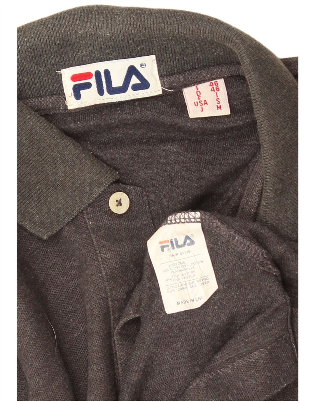 Fila Polo à manches longues homme petit gris coton
