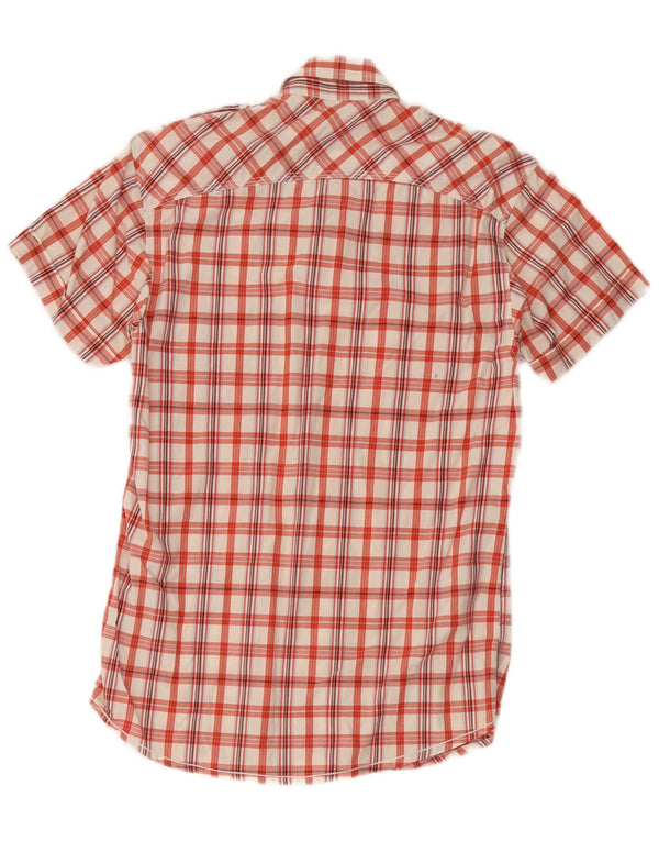 Jack & Jones Chemise militaire à manches courtes pour homme en coton à petits carreaux rouges
