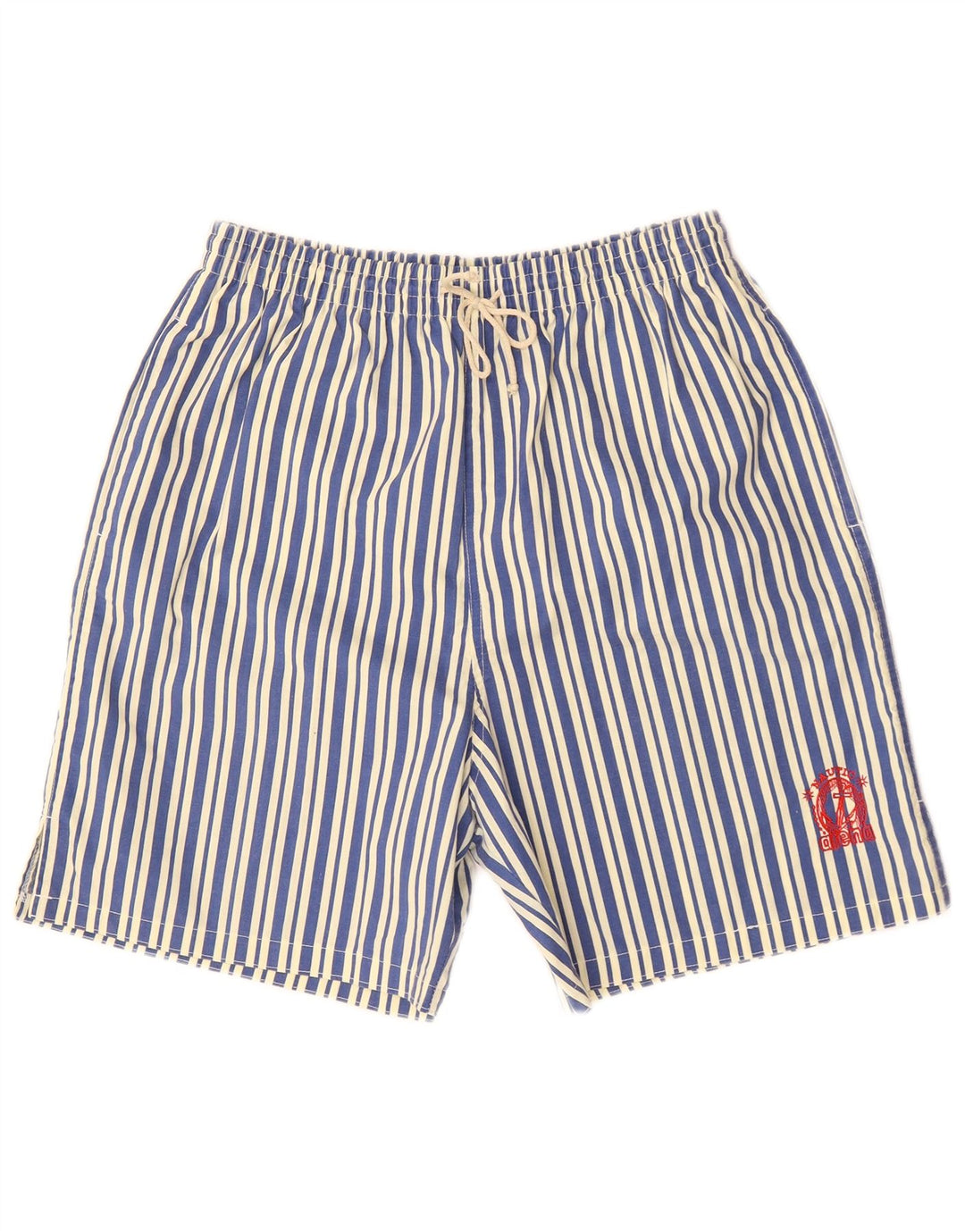 ARENA Mens Swimming Shorts Large Blue Striped Cotton
