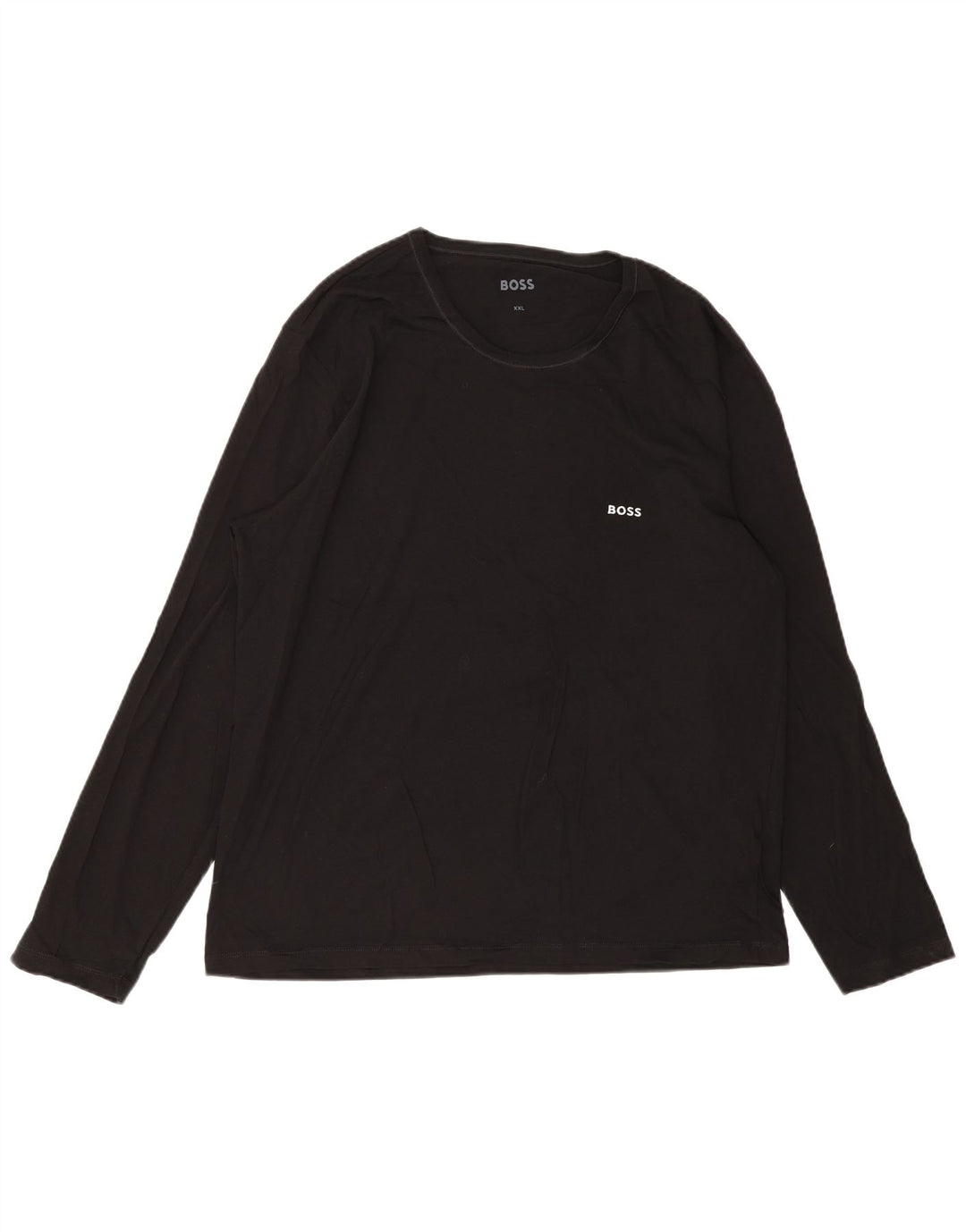 HUGO BOSS Homme Top Manches Longues 2XL Noir Coton