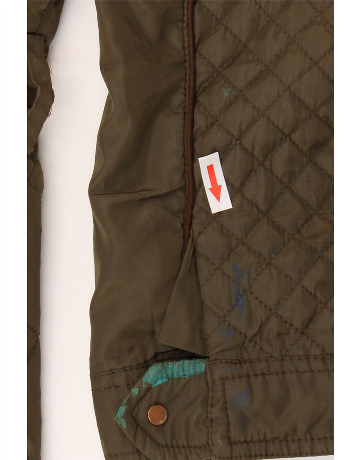 Zara Veste matelassée militaire pour femme UK 16 Large Kaki
