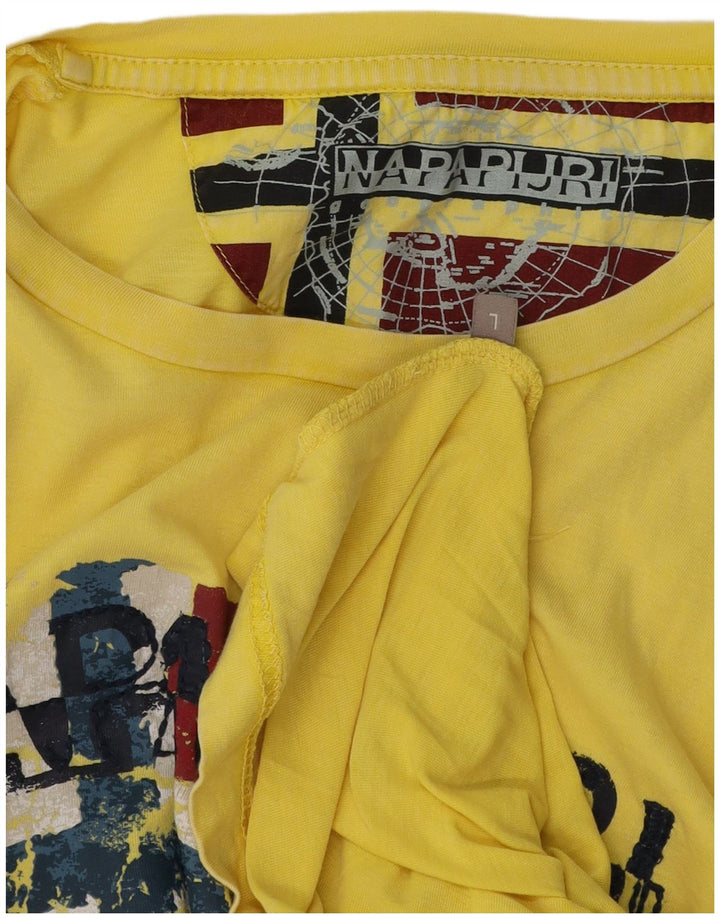 NAPAPIJRI Mens Graphic T-Shirt Top Large Yellow