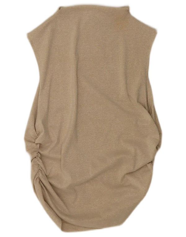Marks & Spencer Chemisier sans manches pour femme UK 18 XL Viscose mouchetée beige