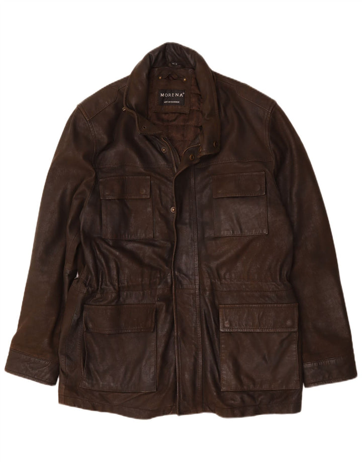Morena Veste en cuir pour homme UK 42 XL Marron