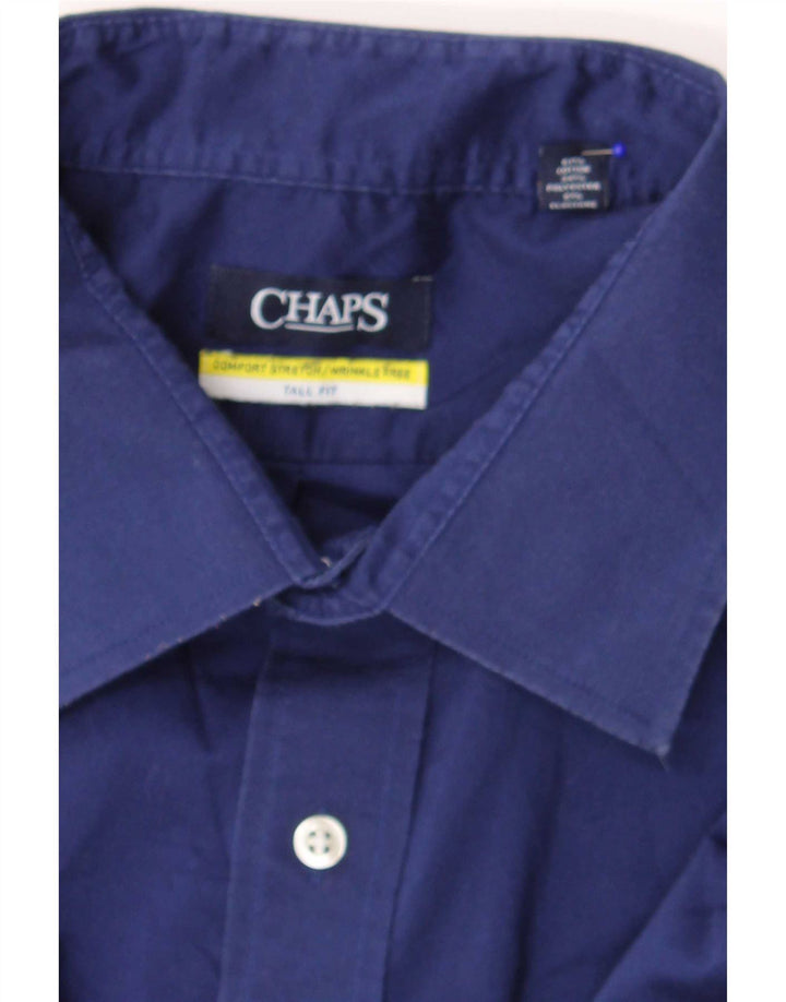Chaps Chemise haute pour hommes Taille 18 2XL Coton bleu