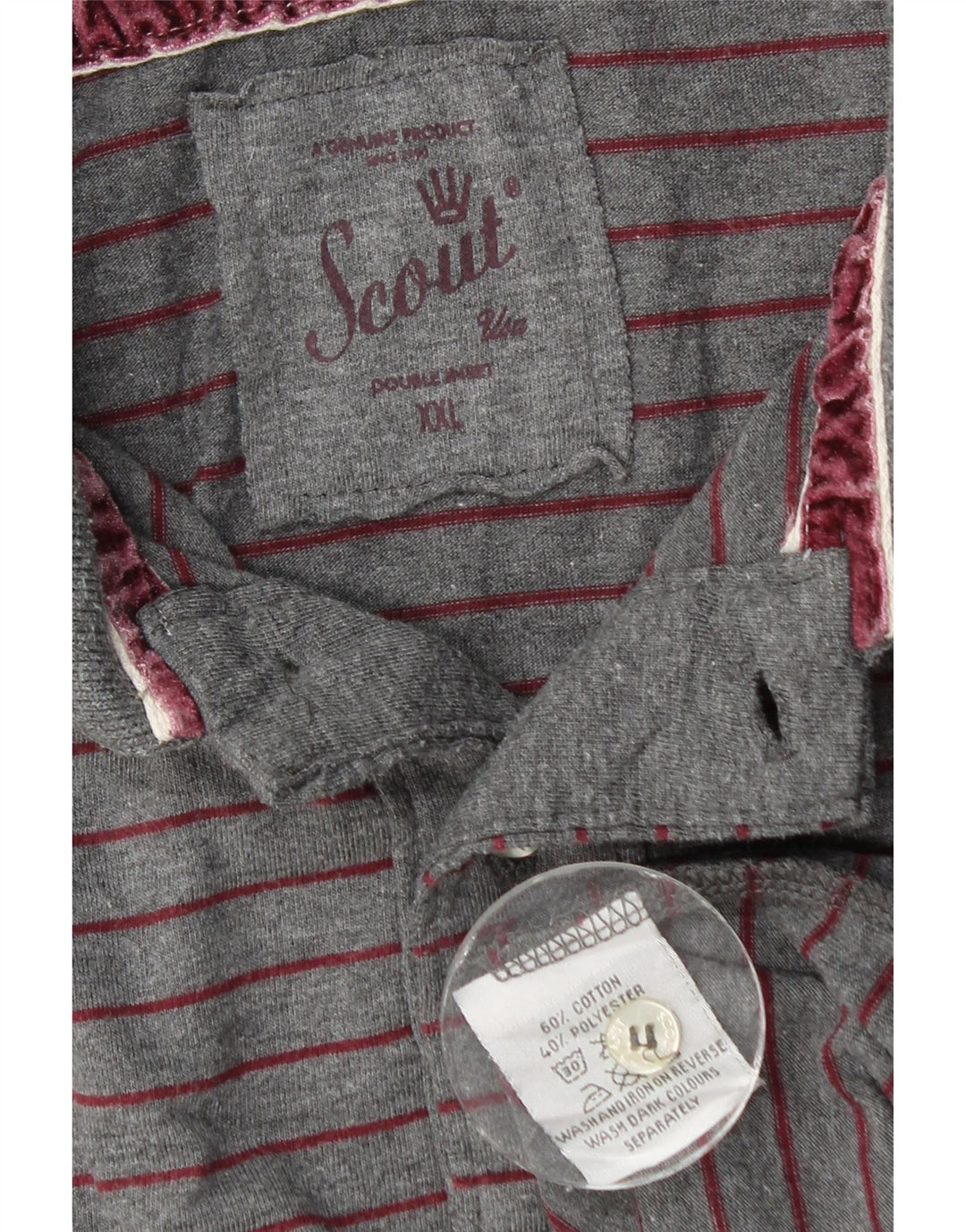 Polo Scout Homme 2XL Gris Rayé Coton