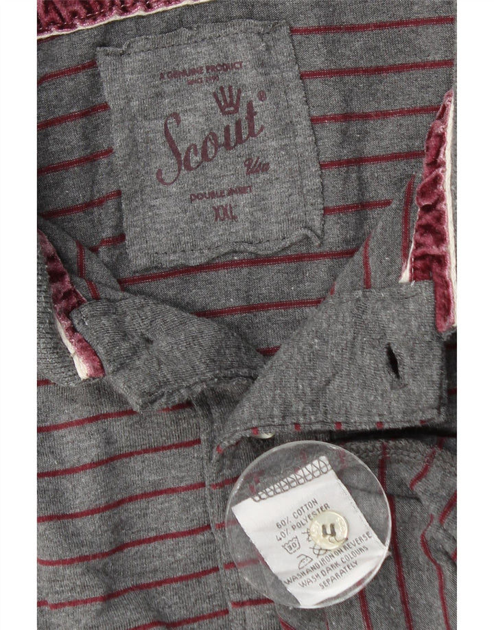 Polo Scout Homme 2XL Gris Rayé Coton