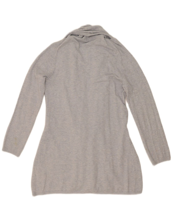 Zara Womens Longline Cardigan Sweater UK 10 Small Gris Moucheté Viscose
