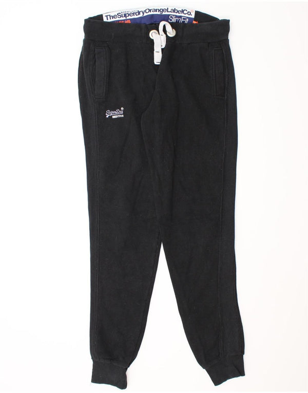 SUPERDRY Pantalon de Survêtement Coupe Slim Homme Joggers Large Noir Coton