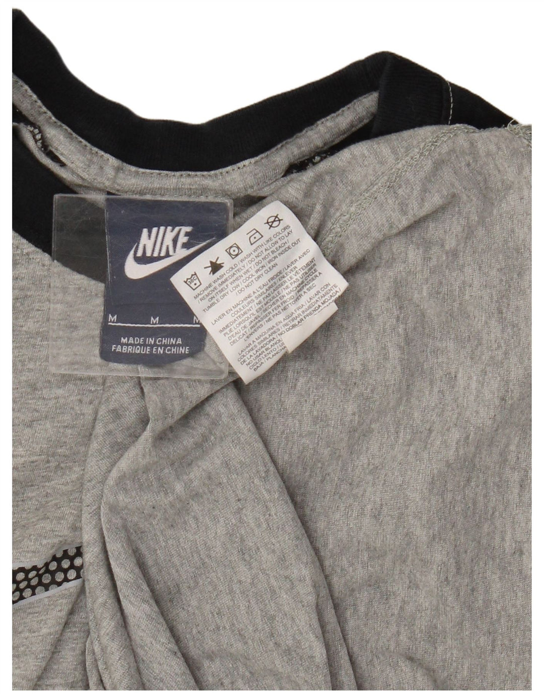 Nike Garçon Graphique Haut Manches 3/4 10-11 ans Gris Moyen Colorblock Coton