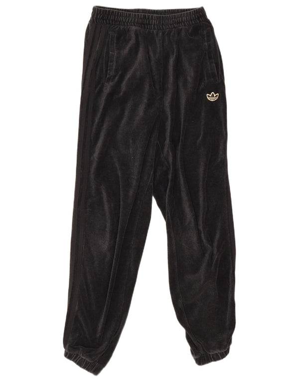 Adidas Pantalon de survêtement en velours pour femme Joggers UK 10 Petit coton noir