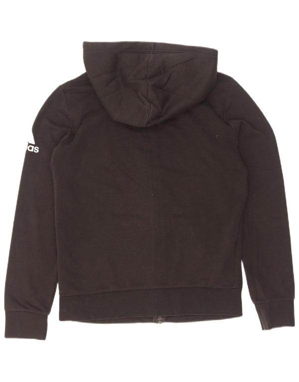 Adidas Pull à capuche zippé graphique pour femme UK 12 Noir moyen