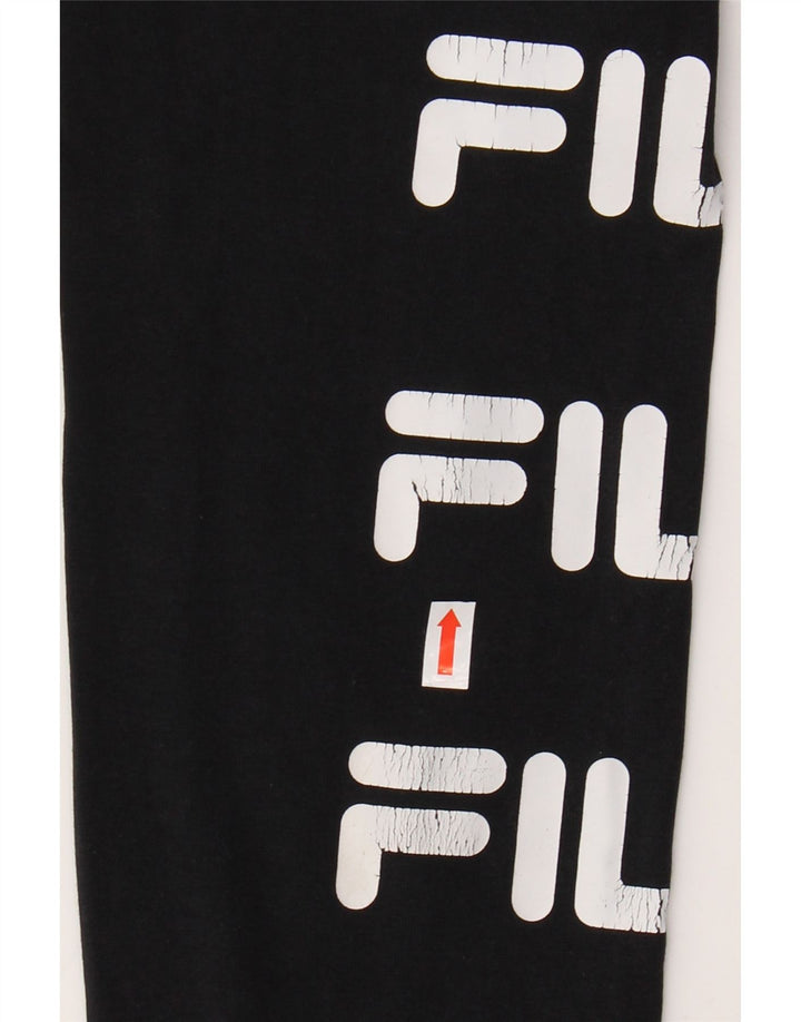 FILA Leggings graphiques pour femmes UK 10 petit coton noir