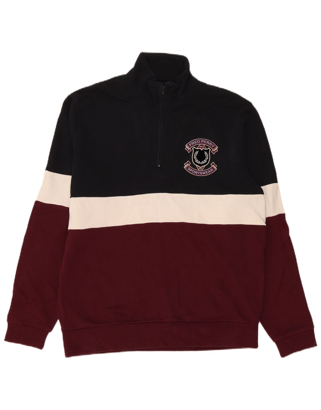 Fred Perry Pull Zippé à Col Zippé Homme Multicolore Colorblock