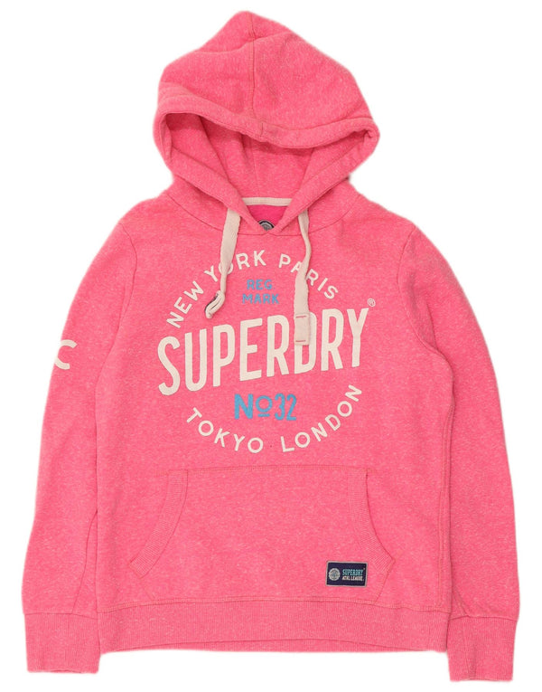 Superdry Pull à capuche graphique pour femme UK 14 Rose moyen Polyester