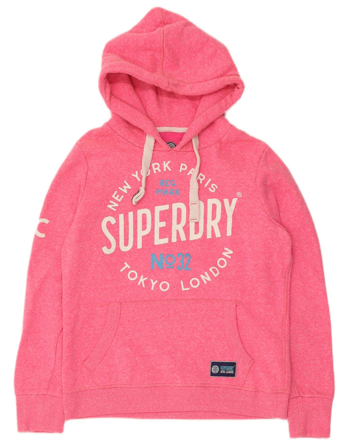 Superdry Pull à capuche graphique pour femme UK 14 Rose moyen Polyester