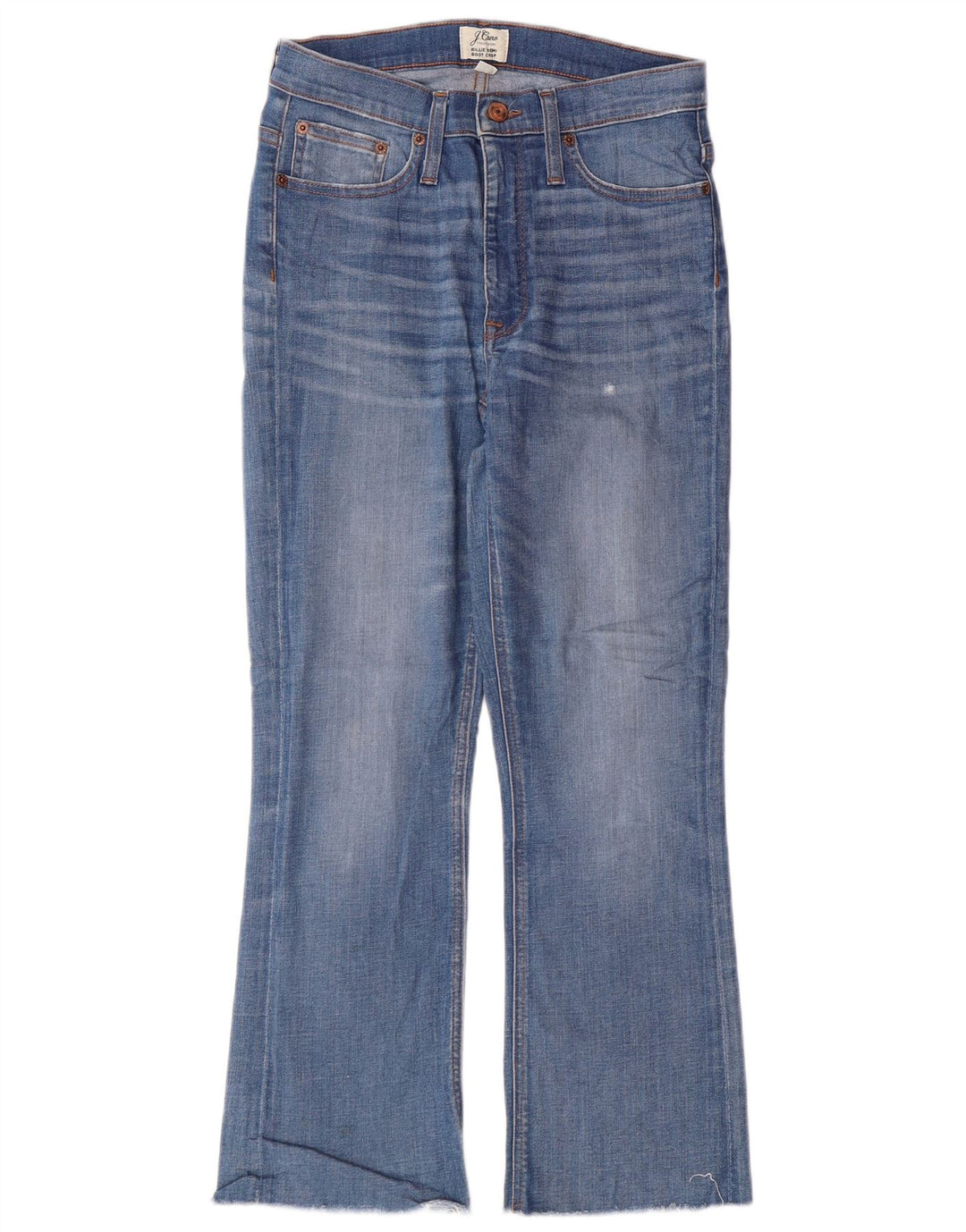 J. CREW Jean court Billie Demi Bootcut pour femme W27 L25 en coton bleu