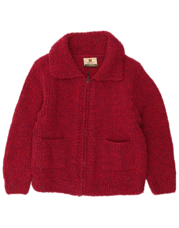 Carraig Donn Pull Cardigan Fille 9-10 Ans Grand Bordeaux Moucheté