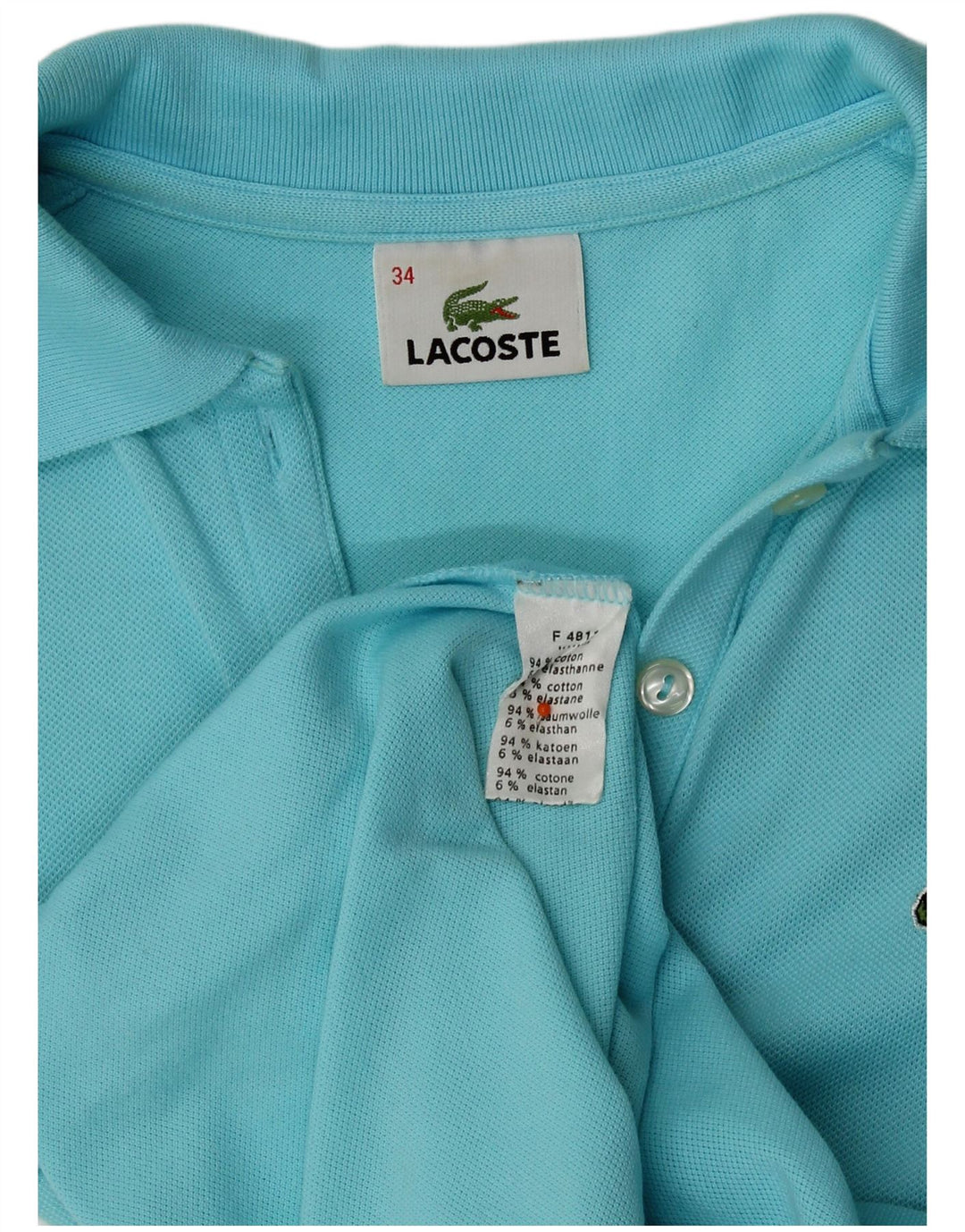 Lacoste Polo Femme Taille 34 Petit Bleu Coton