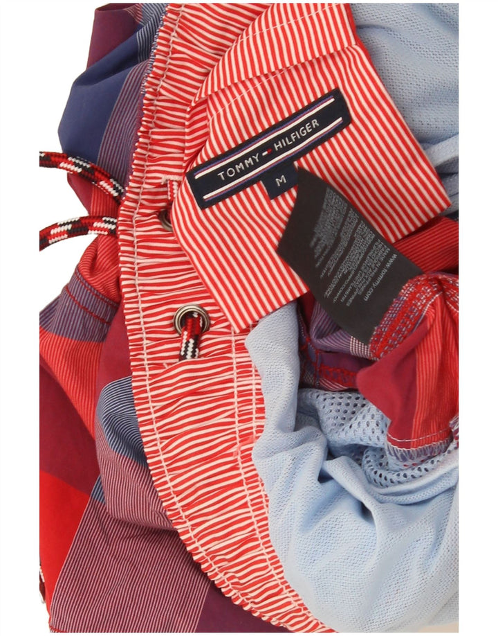 Tommy Hilfiger Short de bain homme en nylon à carreaux rouge moyen