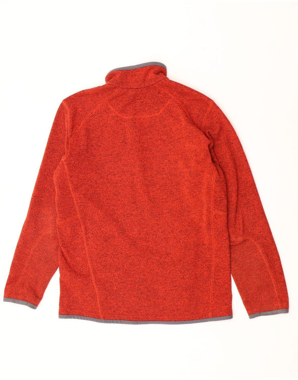 Columbia Cardigan Homme Pull Large Orange Moucheté Polyester
