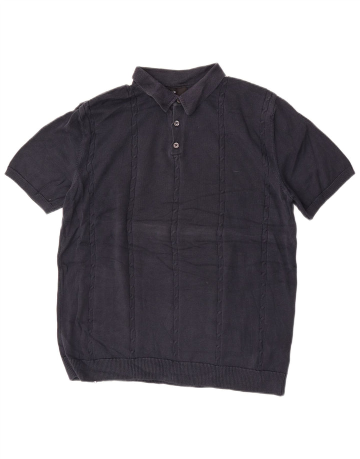 Marks & Spencer Pull à Col Polo Autograph Homme Bleu Marine Moyen
