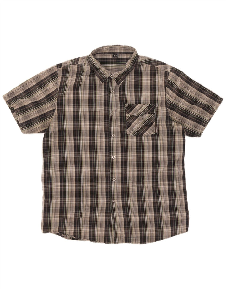 Oakley Chemise à manches courtes pour homme XL Gris à carreaux