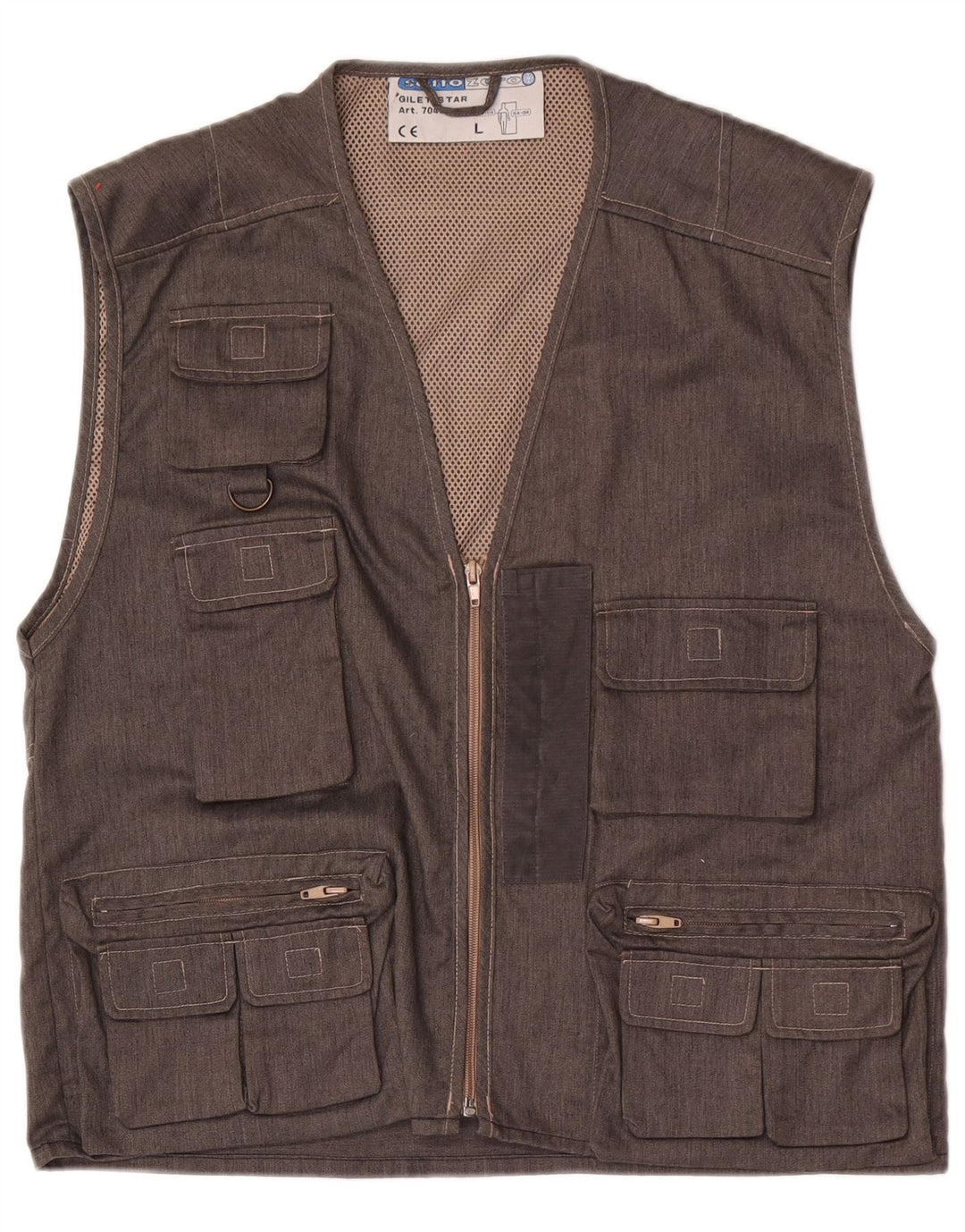 Sotto Zero Gilet utilitaire pour homme UK 40 Large Gris Coton