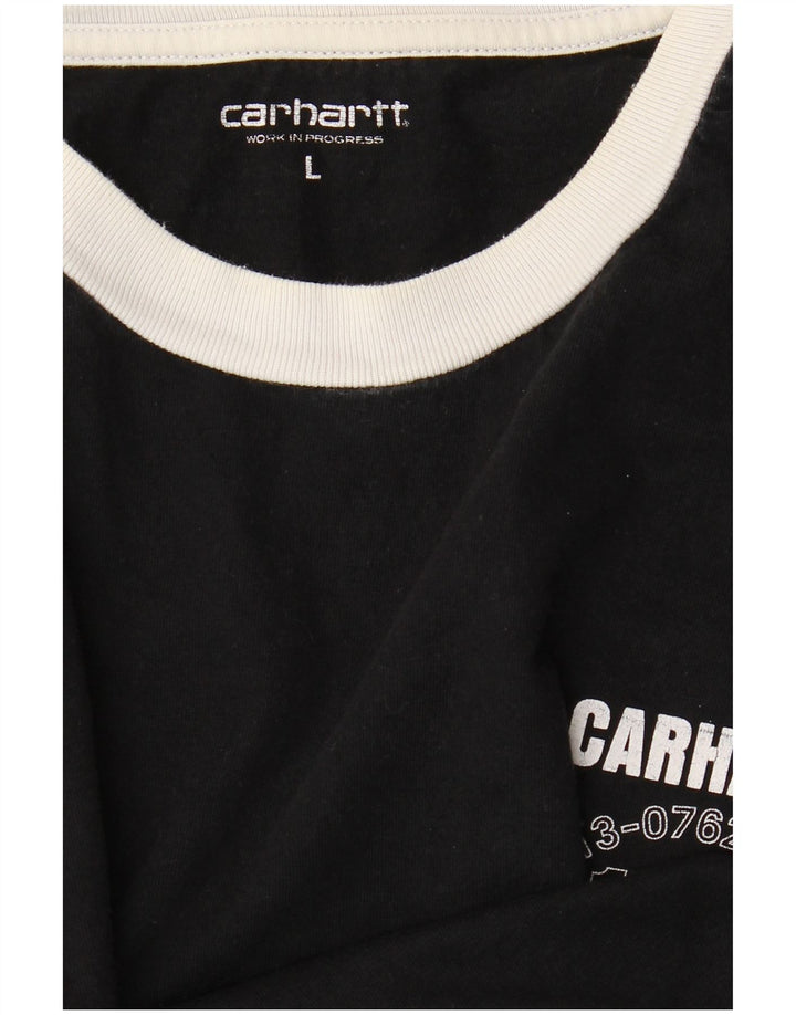 CARHARTT Haut graphique à manches longues pour hommes, grand rayé noir